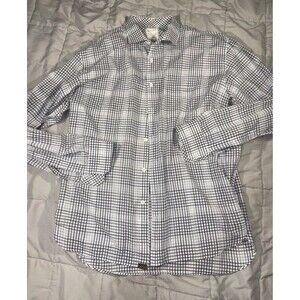 Billy Reid Long-sleeve Plaid Button-up Shirt Sz L 100% Cotton